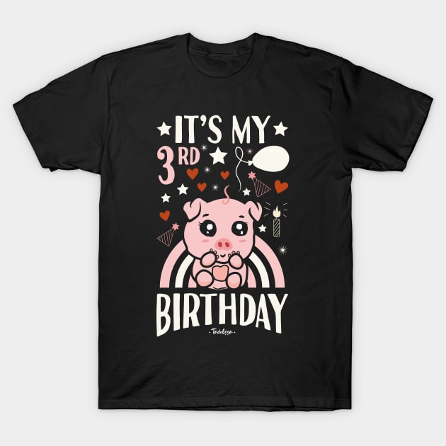 It's My 3rd Birthday Pig T-Shirt by Tesszero